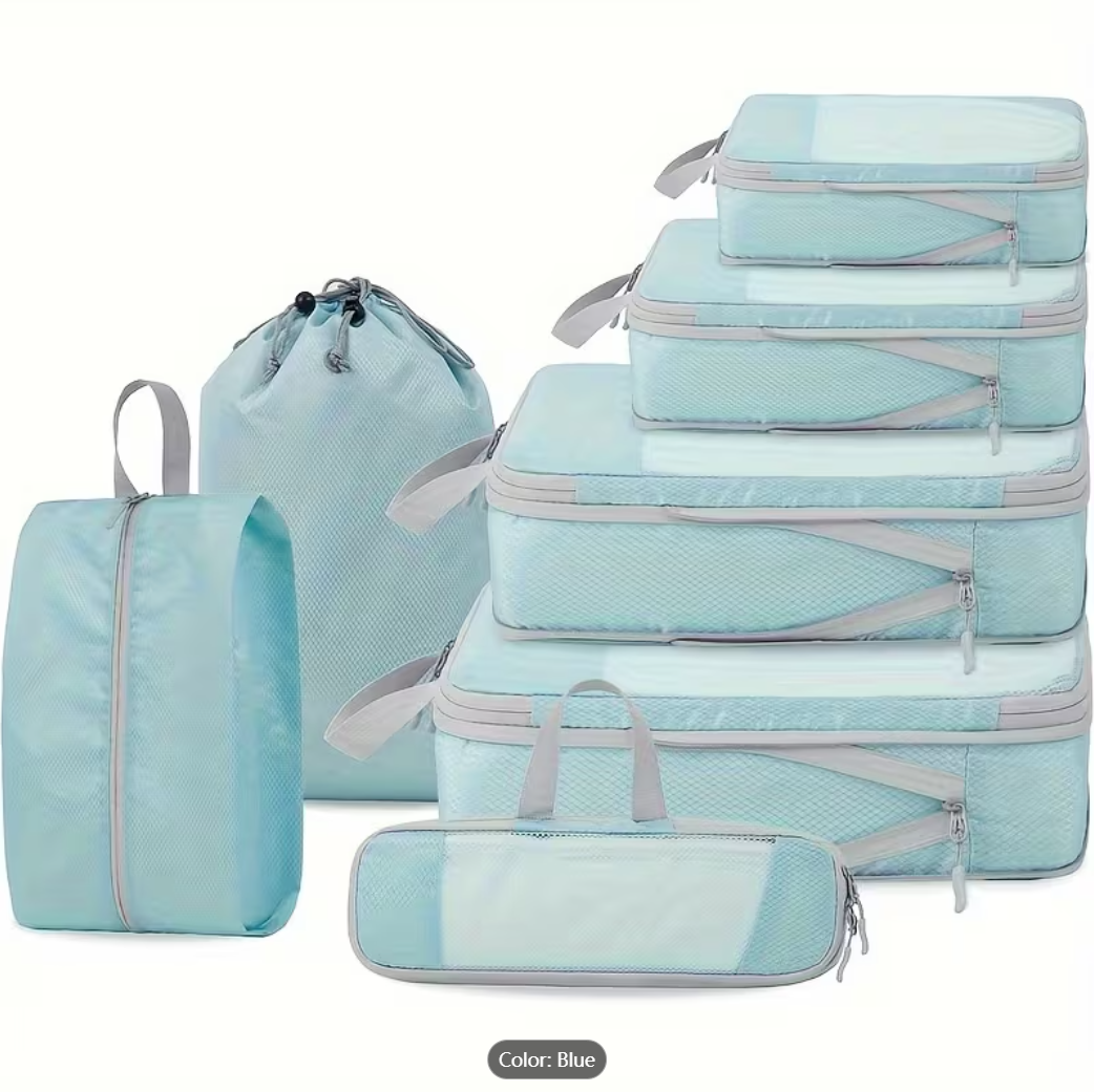 7Pcs Expandable Storage Travel Luggage Bags Compression Packing Cubes