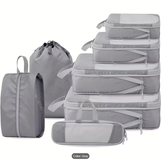 7Pcs Expandable Storage Travel Luggage Bags Compression Packing Cubes